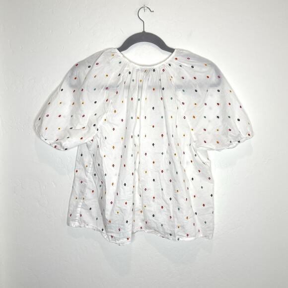 Style & Co Womens Plus Boho Peasant Top XXL White Floral Embroidered - Picture 5 of 6